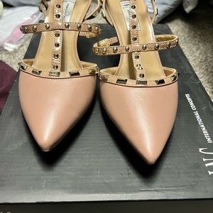 INC Blush Studded Kitten Heels